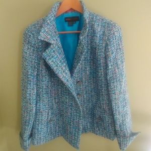 Nina McLemore sz 12 Elegant Tweed Jacket Blazer.